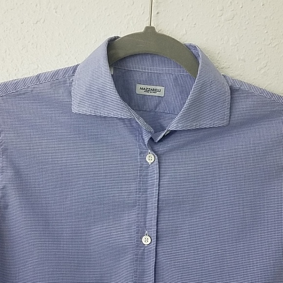 mazzarelli Womens small Button front shirt checked - Picture 3 of 6